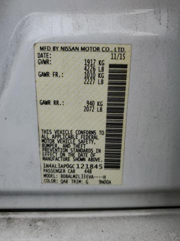 1N4AL3AP0GC121845 - 2016 NISSAN ALTIMA 2.5 白色 照片 12