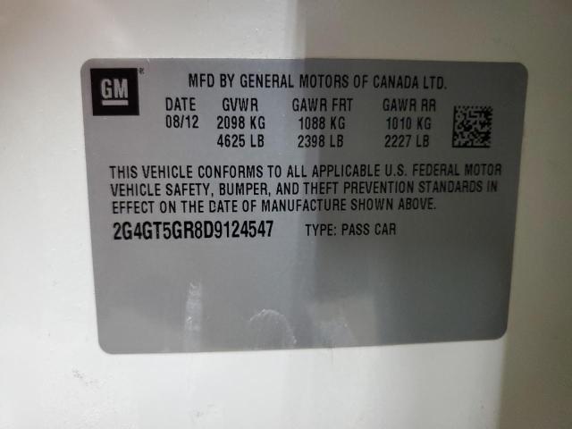 2G4GT5GR8D9124547 - 2013 BUICK REGAL PREMIUM 白色 照片 13