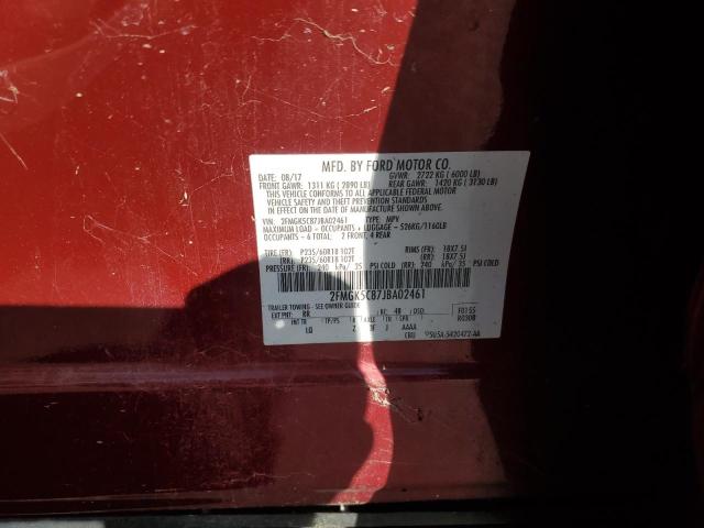 2FMGK5C87JBA02461 - 2018 FORD FLEX SEL 红色 照片 14