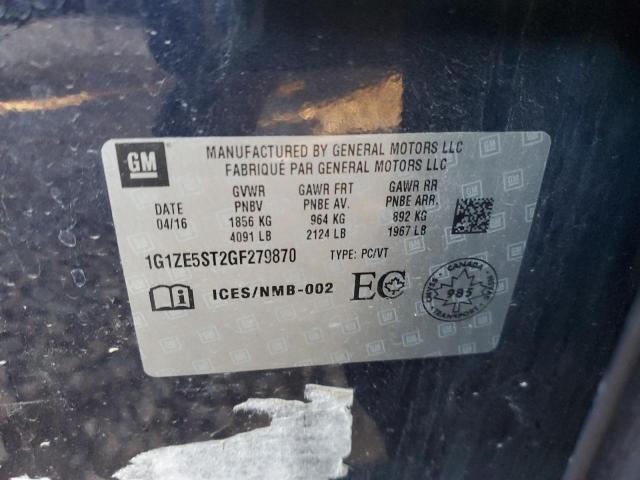 1G1ZE5ST2GF279870 - 2016 CHEVROLET MALIBU LT BLUE photo 13