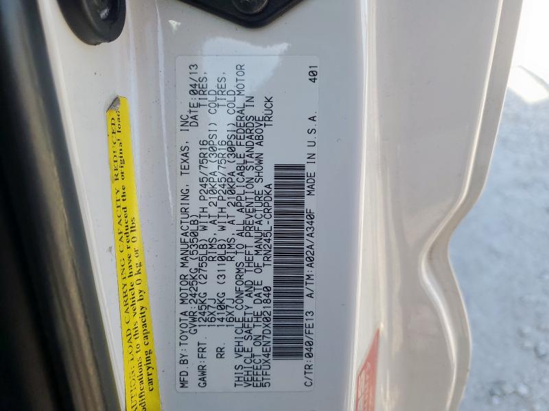 5TFUX4EN7DX021840 - 2013 TOYOTA TACOMA ACCESS CAB Ağ foto 12