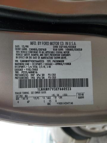 1LNHM97V3XY660523 - 1999 LINCOLN CONTINENTA Brązowy zdjęcie 12