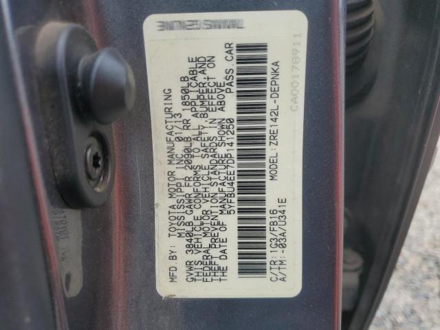 5YFBU4EE7DP141250 - 2013 TOYOTA COROLLA BASE رمادي صورة 12