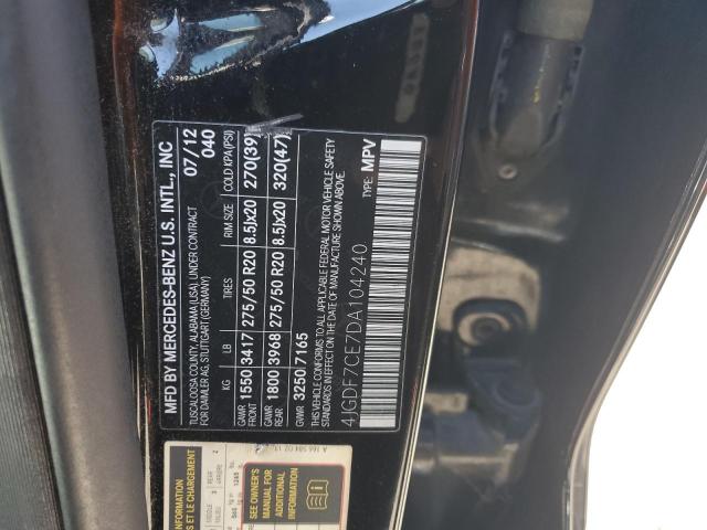 4JGDF7CE7DA104240 - 2013 MERCEDES-BENZ GL 450 4MATIC BLACK photo 13