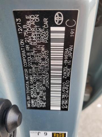 JTDKN3DP1E3052973 - 2014 TOYOTA PRIUS PLUG 青色 照片 13