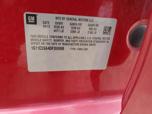 1G11C5SA4DF350998 - 2013 CHEVROLET MALIBU 1LT BURGUNDY photo 12