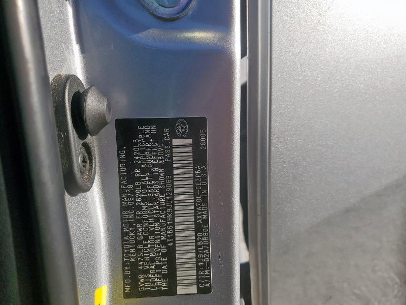 4T1B61HK9JU129069 - 2018 TOYOTA CAMRY XSE GRAY photo 12