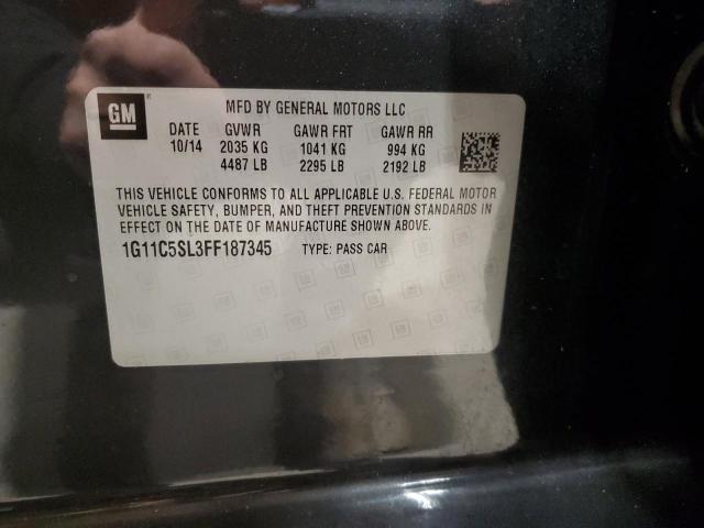 1G11C5SL3FF187345 - 2015 CHEVROLET MALIBU 1LT GRAY photo 12