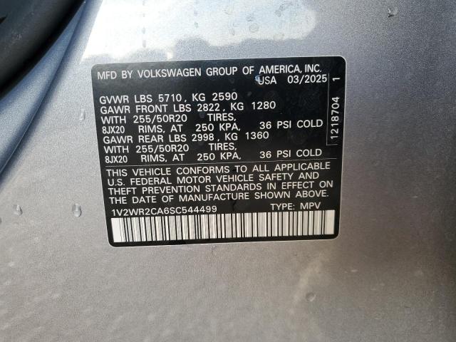 1V2WR2CA6SC544499 - 2025 VOLKSWAGEN ATLAS SE Plata foto 13