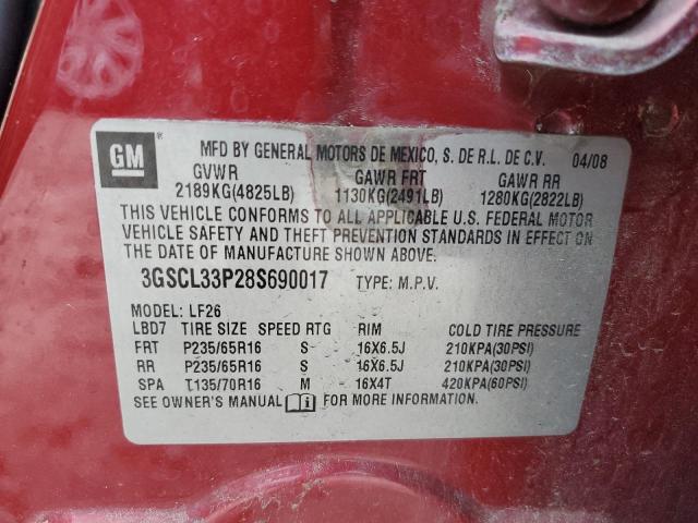 3GSCL33P28S690017 - 2008 SATURN VUE XE RED photo 14