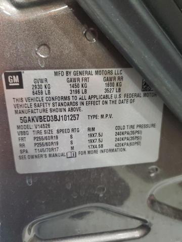 5GAKVBED3BJ101257 - 2011 BUICK ENCLAVE CXL TAN photo 13