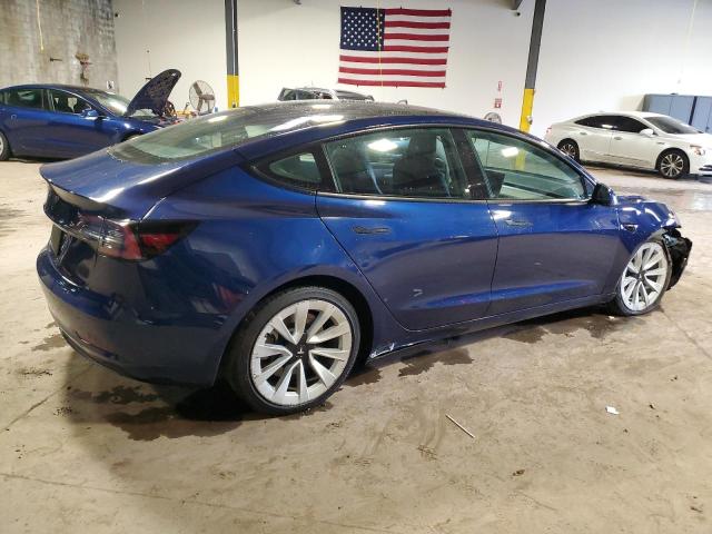 5YJ3E1EA5NF371069 - 2022 TESLA MODEL 3 BLUE photo 3