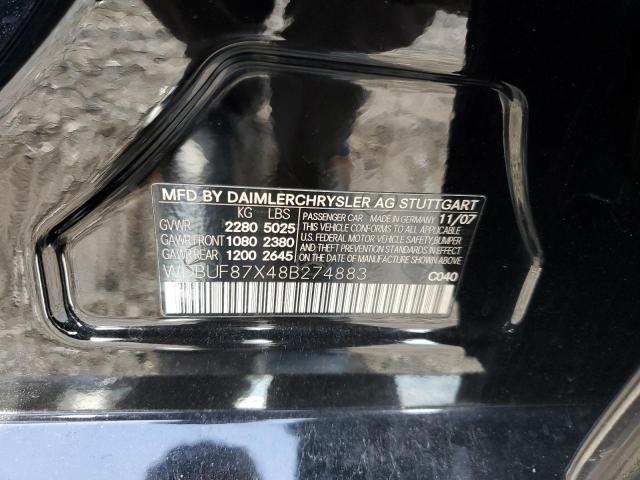 WDBUF87X48B274883 - 2008 MERCEDES-BENZ E 350 4MATIC BLACK photo 12