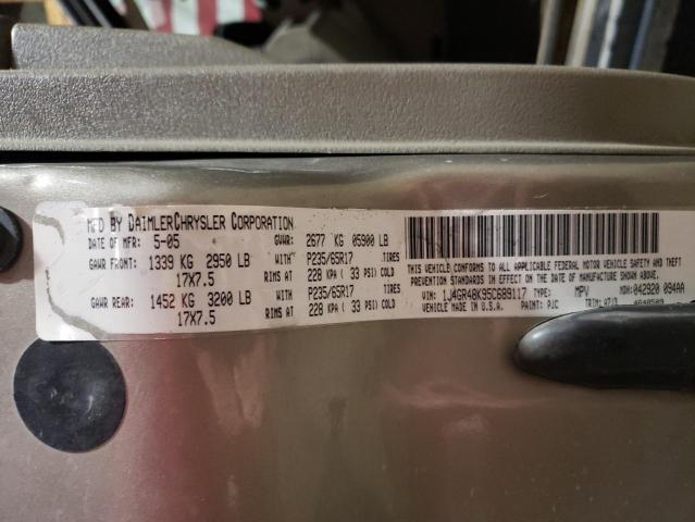 1J4GR48K95C689117 - 2005 JEEP GRAND CHER LAREDO GOLD photo 13