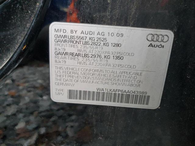 WA1LKAFP6AA043989 - 2010 AUDI Q5 PREMIUM PLUS Чорний фото 13