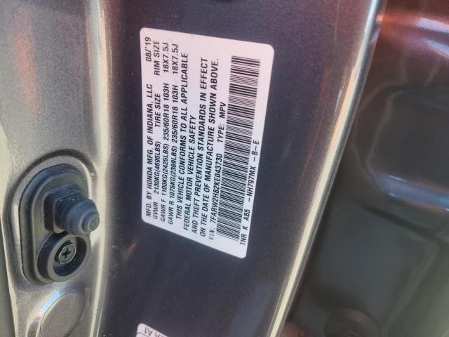 7FARW2H82KE043730 - 2019 HONDA CR-V EXL رمادي صورة 13