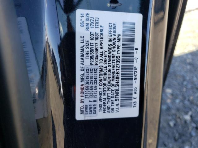 5FNRL5H48EB127395 - 2014 HONDA ODYSSEY EX BLACK photo 13