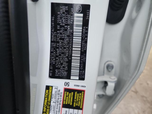 4T1DBADK8SU022736 - 2025 TOYOTA CAMRY XSE 白色 照片 13