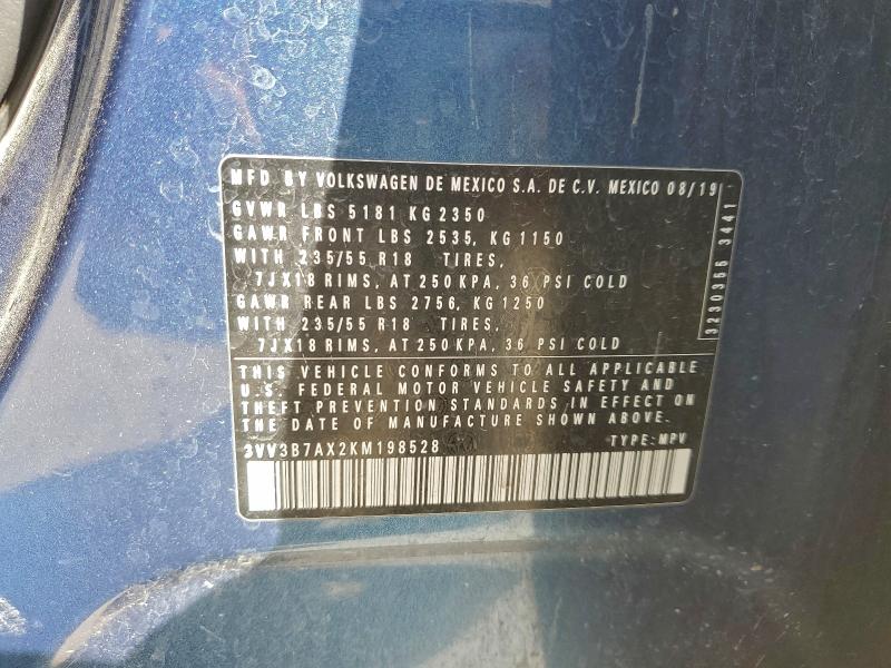 3VV3B7AX2KM198528 - 2019 VOLKSWAGEN TIGUAN SE Azul foto 13