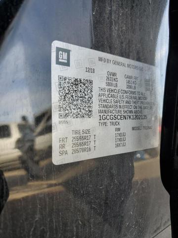 1GCGSCEN7K1202135 - 2019 CHEVROLET COLORADO LT BLACK photo 12