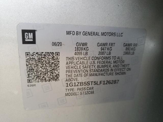 1G1ZB5ST5LF126287 - 2020 CHEVROLET MALIBU LS 银色 照片 12