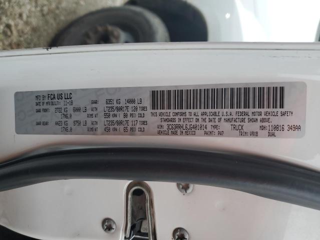 3C63RRHL6JG401014 - 2018 RAM 3500 SLT WHITE photo 12