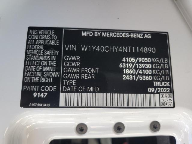 W1Y40CHY4NT114890 - 2022 MERCEDES-BENZ SPRINTER 2500 WHITE photo 14