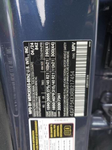 4JGFF5KEXRB217454 - 2024 MERCEDES-BENZ GLS 450 4MATIC BLUE photo 13