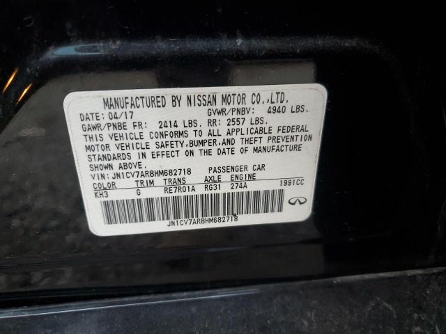 JN1CV7AR8HM682718 - 2017 INFINITI Q50 BASE 黑色 照片 12