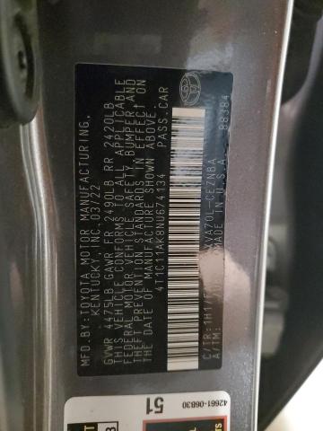 4T1C11AK8NU674134 - 2022 TOYOTA CAMRY LE SILVER photo 13