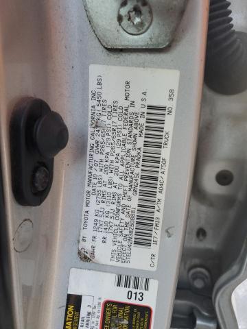 5TELU42N38Z508881 - 2008 TOYOTA TACOMA DOUBLE CAB 银色 照片 12