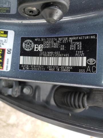 2T1BURHE2JC067465 - 2018 TOYOTA COROLLA L 蓝色 照片 13