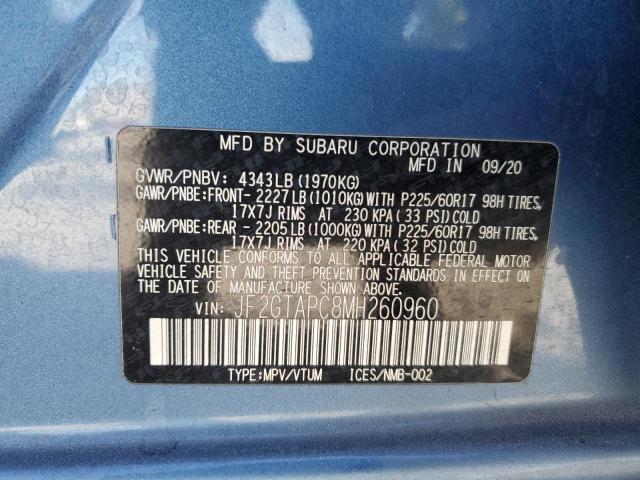 JF2GTAPC8MH260960 - 2021 SUBARU CROSSTREK PREMIUM Niebieski zdjęcie 14