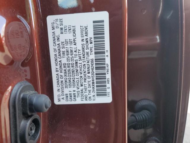 2HKRM4H53GH624066 - 2016 HONDA CR-V EX BURGUNDY photo 13