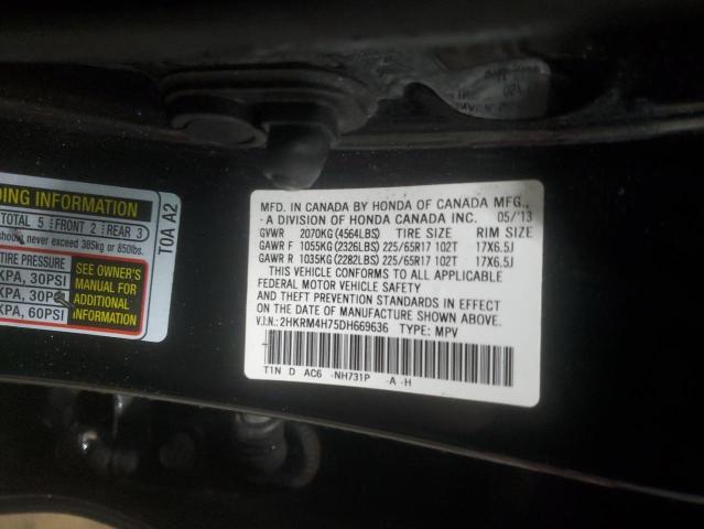 2HKRM4H75DH669636 - 2013 HONDA CR-V EXL BLACK photo 14
