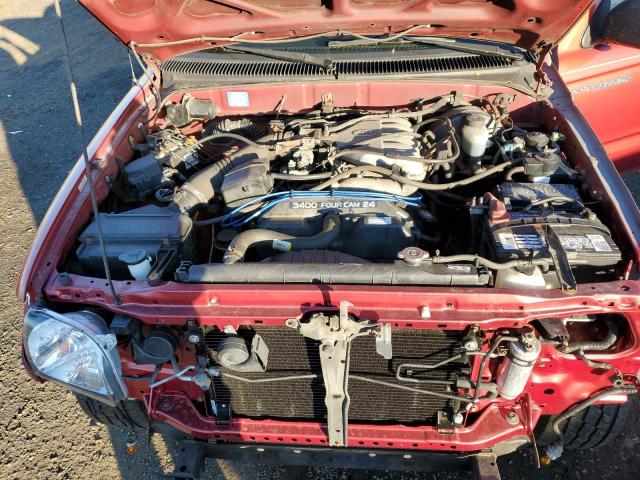 5TEWN72N01Z726049 - 2001 TOYOTA TACOMA XTRACAB წითელი ფოტო 11
