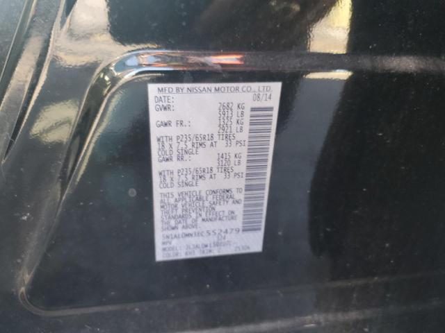 5N1AL0MN3EC552479 - 2014 INFINITI QX60 BLACK photo 12