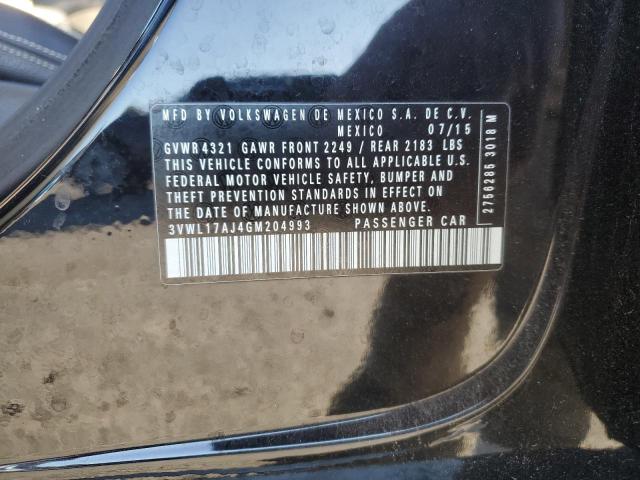 3VWL17AJ4GM204993 - 2016 VOLKSWAGEN JETTA SEL BLACK photo 12