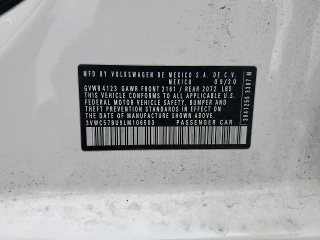 3VWC57BU9LM106503 - 2020 VOLKSWAGEN JETTA S WHITE photo 12
