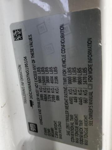 3GCNWAED7NG195104 - 2022 CHEVROLET SILVERADO C1500 白色 照片 12