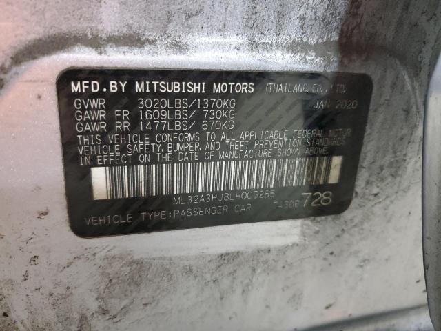 ML32A3HJ8LH005265 - 2020 MITSUBISHI MIRAGE ES Արծաթագույն լուսանկար 12