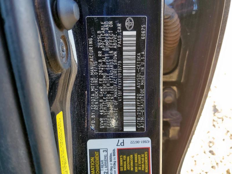 4T1BF1FKXFU919779 - 2015 TOYOTA CAMRY LE 黑色 照片 12