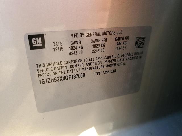 1G1ZH5SX4GF187069 - 2016 CHEVROLET MALIBU PREMIER BEIGE photo 13