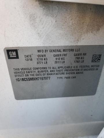 1G1BC5SMXH7197977 - 2017 CHEVROLET CRUZE LS WHITE photo 12