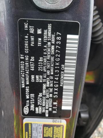 5XXGT4L31KG277387 - 2019 KIA OPTIMA LX Gri fotoğraf 13