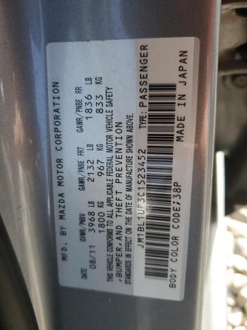 JM1BL1UF3C1523452 - 2012 MAZDA 3 I GRAY photo 13