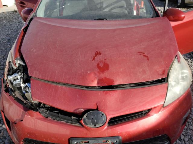 JTDKN3DUXC1521296 - 2012 TOYOTA PRIUS RED photo 11