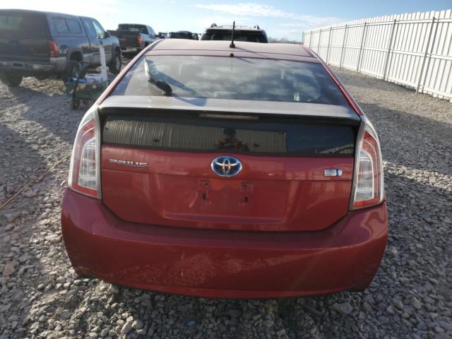 JTDKN3DUXC1521296 - 2012 TOYOTA PRIUS RED photo 6