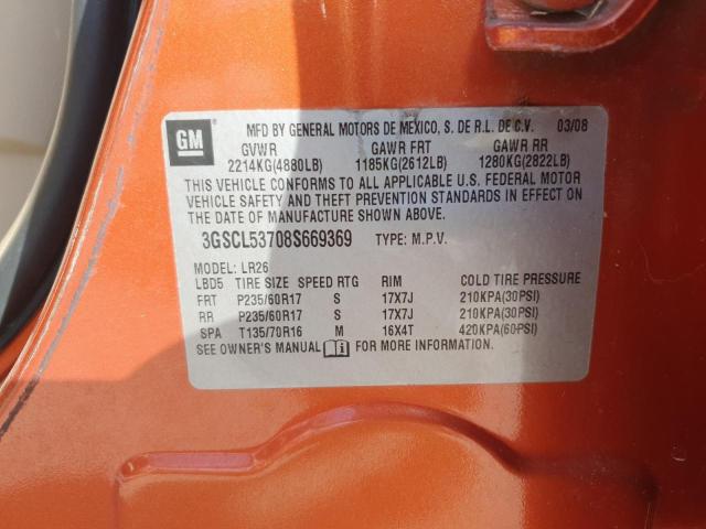 3GSCL53708S669369 - 2008 SATURN VUE XR ORANGE photo 13