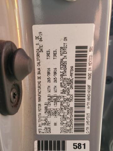 3TMCZ5AN5KM249288 - 2019 TOYOTA TACOMA DOUBLE CAB Szary zdjęcie 12